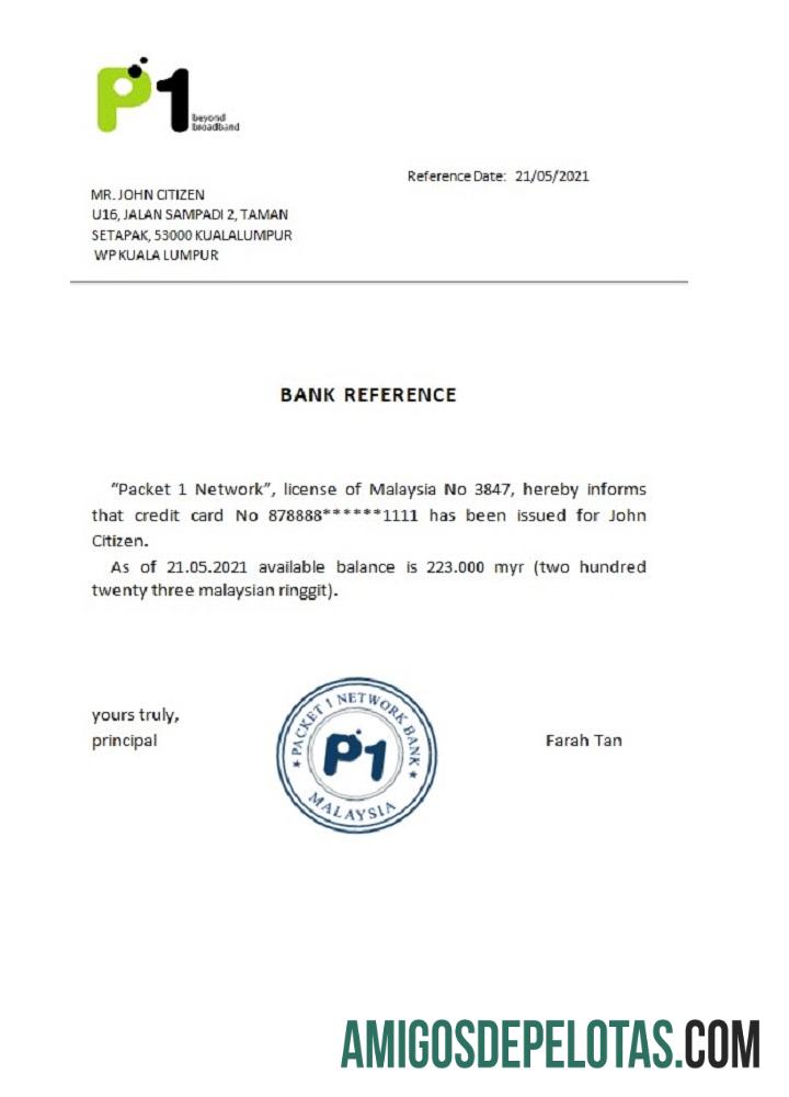 Referência de rede do pacote 1 da Malásia modelo